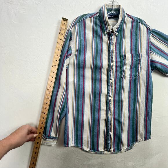 Bon Homme Vintage Striped Button Up Size L (16-18) Boys Made In USA 90s - Picture 7 of 11